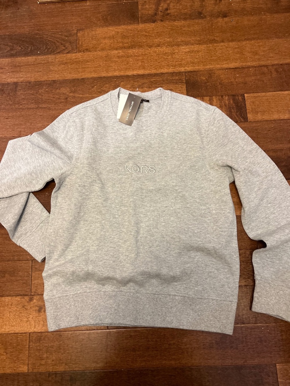 Michael Kors Gray Crewneck Sweatshirt with KORS Embroidery
